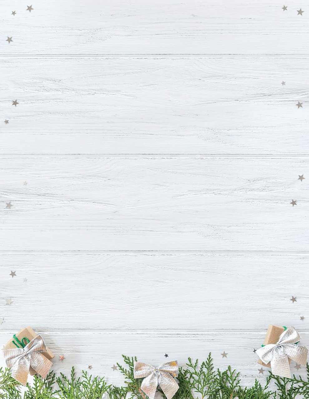 Great Papers! Holiday Stationery Letterhead, Barnwood Presents, 8.5"x11", Printer Friendly, 50 sheets